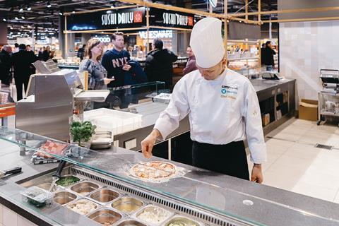 In-store food counter at the Dutch grocery giant Albert Heijn, owned by Ahold